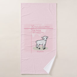 Toalha De Banho Avô, Baptism, Menina Rosa, Nome e Data