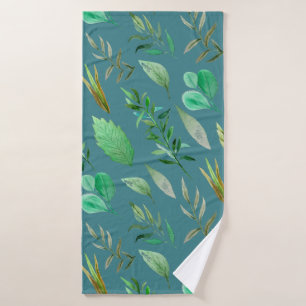 Toalha De Banho Azul azul ou de aço da ardósia com decoração da