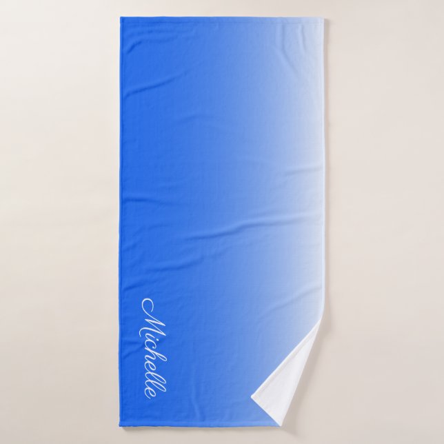 Toalha De Banho Azul elétrico móvel gradiente personalizado (Toalha de Banho)