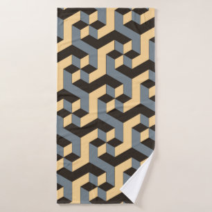 Toalha De Banho azulejo geométrico sem costura com cubi rotativo 
