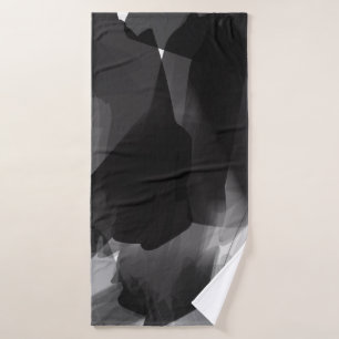 Toalha De Banho Backgroun Abstrato pintado preto e branco escovado