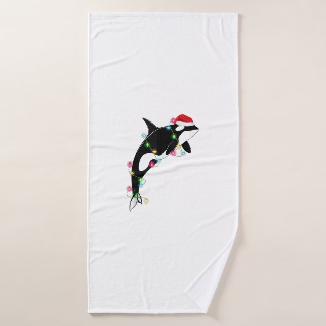 Toalha De Banho Baleia Assassina de Orca Engraçada Santa Hábito Ma (Toalha de Banho)