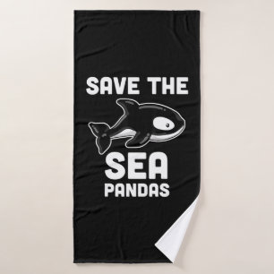 Toalha De Banho Baleia do Mar Salve Pandas Orca, Presentes de Biol