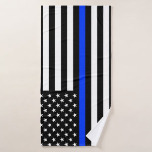 Toalha De Banho Bandeira da Polícia Thin Blue Line