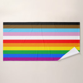 TOALHA DE BANHO BANDEIRA DO ORGULHO INCLUSIVA LGBTQ+