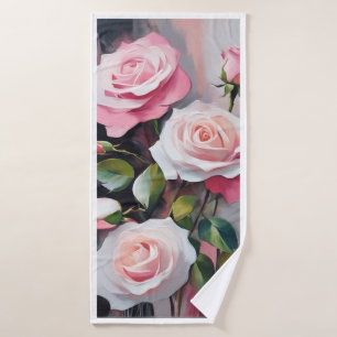 Toalha De Banho Bandeja com Rosas
