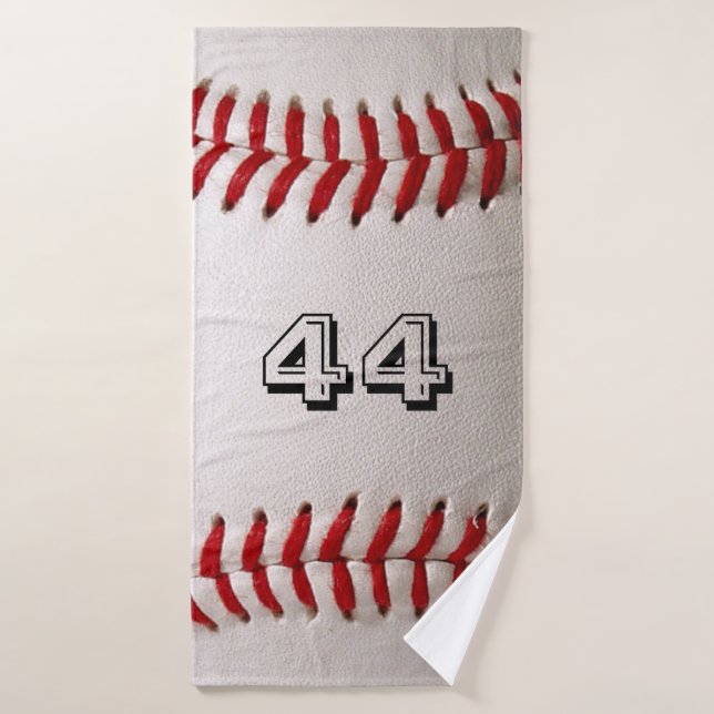 Toalha De Banho Baseball com número personalizável (Toalha de Banho)
