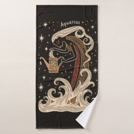Toalha De Banho Bath Towel Aquarius Celestial Arte Zodiac