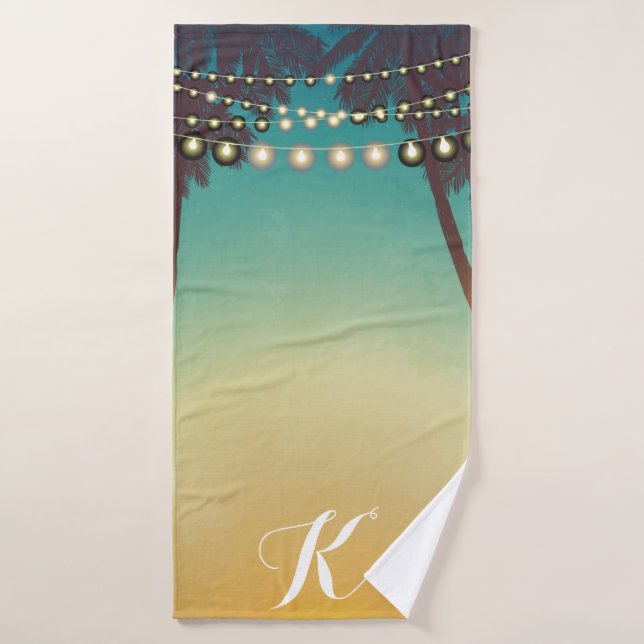 Toalha De Banho Bath Towel Beach Sunset Palm Tree Str. (Toalha de Banho)