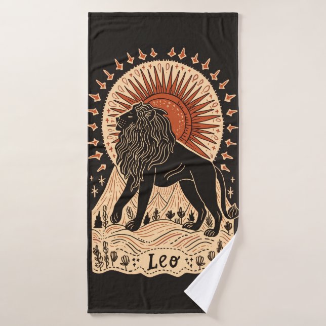 Toalha De Banho Bath Towel Leo Celestial Zodiac Art (Toalha de Banho)