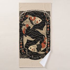 Toalha De Banho Bath Towel Peixes Celestial Zodiac Art