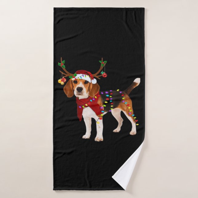Toalha De Banho beagle dog christmas Classic T-Shirt (Toalha de Banho)