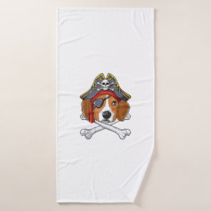 Toalha De Banho Beagle Pirate Costume Jolly Roger Flag Skull Cross