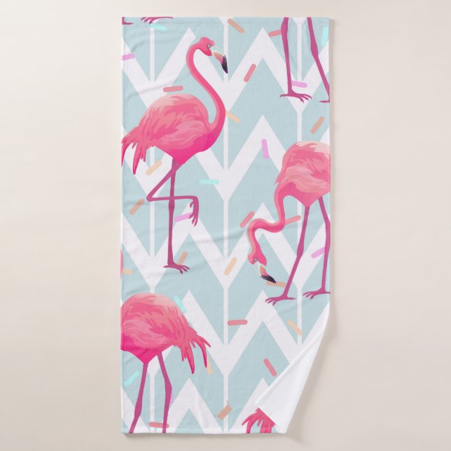 Toalha De Banho Beautiful seamless tropical pattern with pink flam (Toalha de Banho)