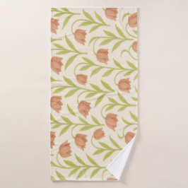 Toalha De Banho Beige and Pink Floral Towel