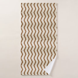 Toalha de banho Beige e Brown Zigzag