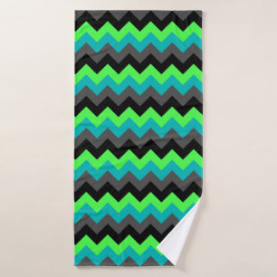 Toalha De Banho Black Green Ombre Chevrons Bath Towel