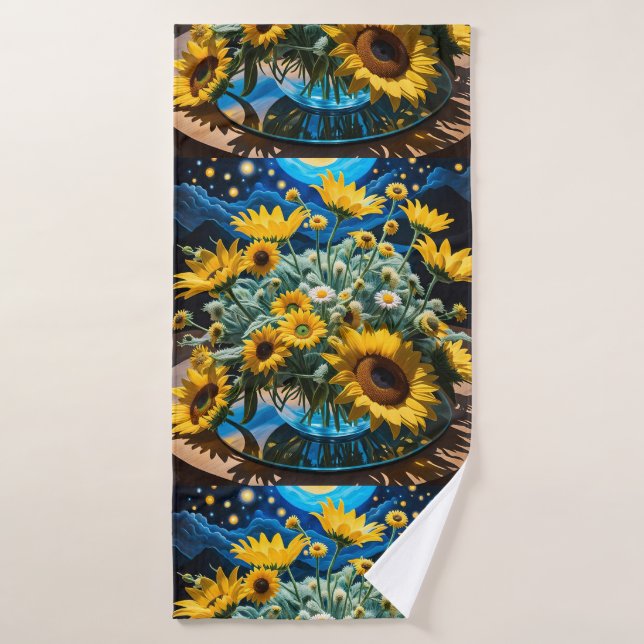 Toalha De Banho Bodegón Flores y Noche 1 - 001 (Toalha de Banho)