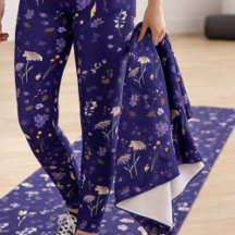 Boho Aguarela Flores Silvestres Azul Marinho 