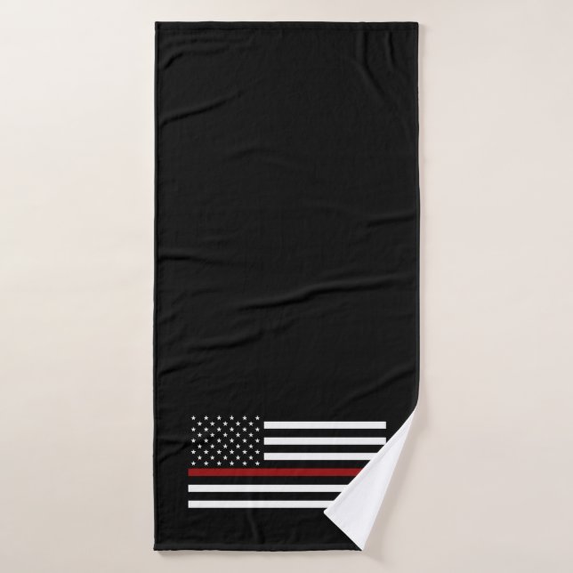 Toalha De Banho Bombeiro Thin Red Line Cross Bath Towel (Toalha de Banho)