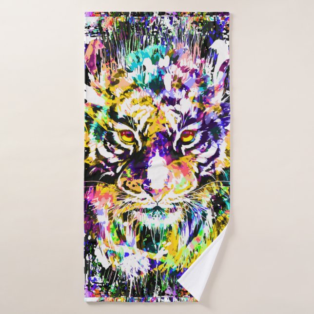 Toalha De Banho Bonita Tiger Bath Towel | Colorida Tiger (Toalha de Banho)