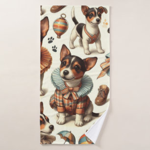 Toalha De Banho Brinquedo de folha branca Fox Terrier sem costura