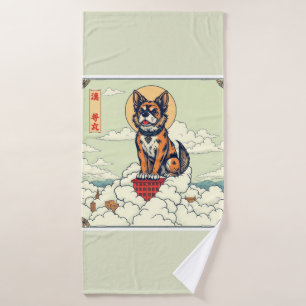 Toalha De Banho Cachorro Anime no Céu Acima da Cidade
