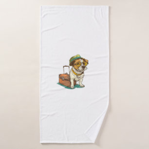 Toalha De Banho Cachorro Diversão com Gráfico de Saco para Suitcas