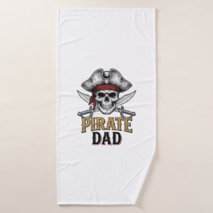 Toalha De Banho Camisa de Gravura Vintage Espada Caveira Pai Pirat