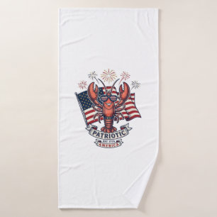 Toalha De Banho Camiseta de gravura vintage da bandeira do lagosti