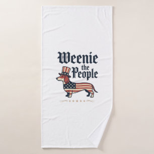 Toalha De Banho Camiseta Patriótica de Dachshund Weenie the People