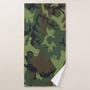 Toalha De Banho Camo Militar Floresta Verde