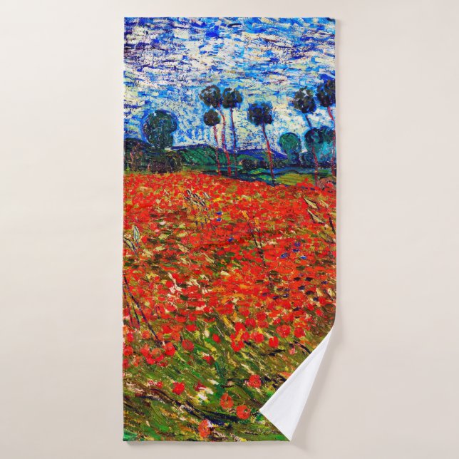Toalha De Banho Campo de Flor Vermelho, Van Gogh (Toalha de Banho)