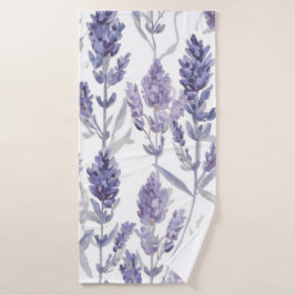 Toalha De Banho Campos de Lavanda | Padrão de Flor de Aquarela Rox