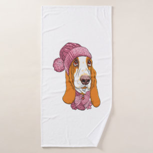 Toalha De Banho cão Basset Hound Raça de malha