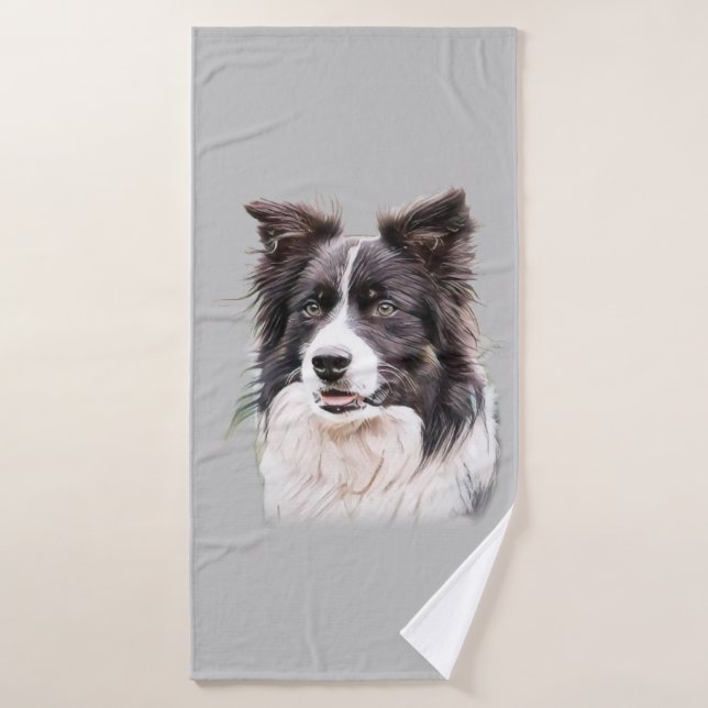 Toalha De Banho Cão de Cores de Borda (Toalha de Banho)