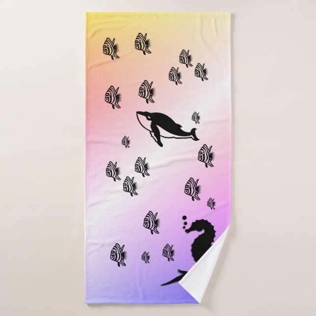 Toalha De Banho Cavalo-da-costa em roxo (Toalha de Banho)