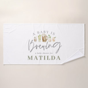 Toalha De Banho chá de fraldas de bebidas pintadas a aquarela