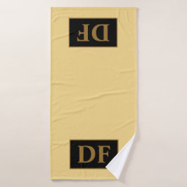 Toalha De Banho Champanhe Personalizado Com Iniciais Dourados Bath