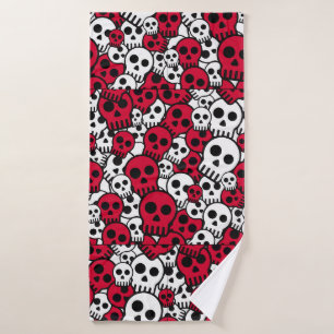 Toalha De Banho Cherry Gothic Skull Pattern Impressão