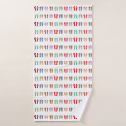 Toalha De Banho Chinelos de padrões de sandálias de tema da praia