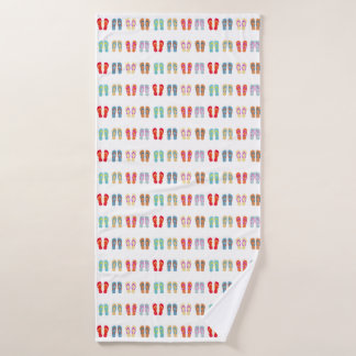 Toalha De Banho Chinelos de padrões de sandálias de tema da praia