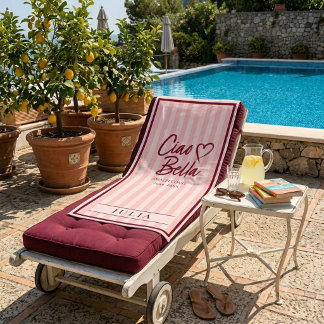 Toalha De Banho Ciao Bella Listras da Costa de Amalfi Personalizad