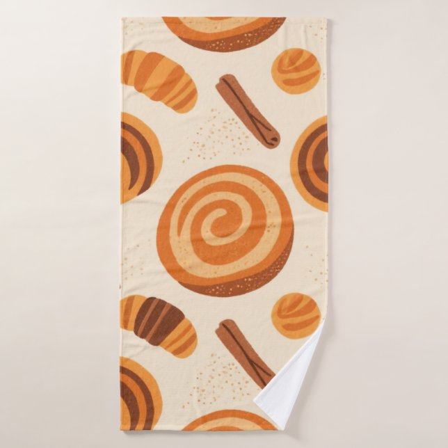 Toalha De Banho Cinnamon Swirls Towel - Estação Quente e Doce de C (Toalha de Banho)
