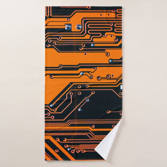 Toalha De Banho Circuit board. Electronic computer hardware techno (Toalha de Banho)