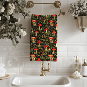 Toalha de Banho Cogumelo Vintage Estilo Floresta T