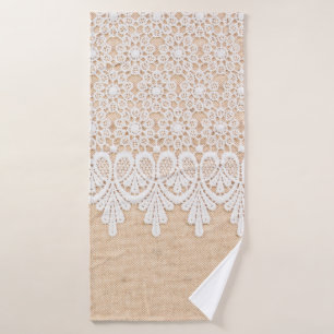 Toalha De Banho Colar Ornamental Branca sobre design tecido