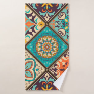 Toalha De Banho Colorida azulejo de retalhos: Motivos islâmicos.