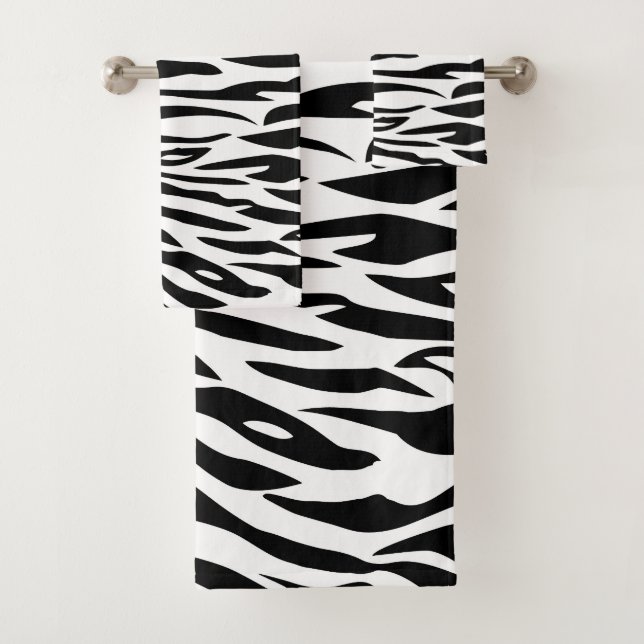 Toalha de Banho com Estampa de Zebra Preta e Branc (Insitu)