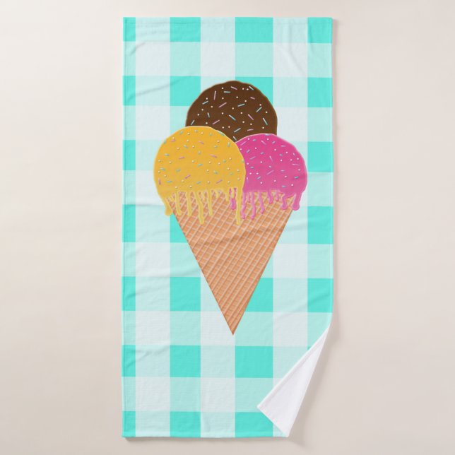 Toalha De Banho cone de waffle gelado (Toalha de Banho)